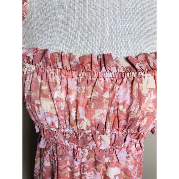 ASTR the Label Woman's Coral Rust Floral Halter Dress With Shoulder Straps Sz S - Picture 5 of 8
